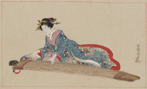  Settei Hasegawa  –  Lady playing koto